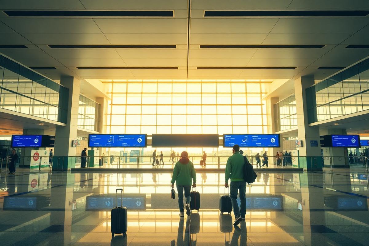 Workers arriving at a Saudi Arabian airport