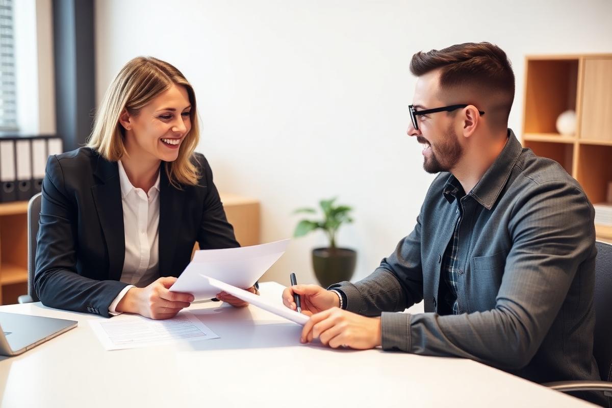 Employment contract signing with a candidate