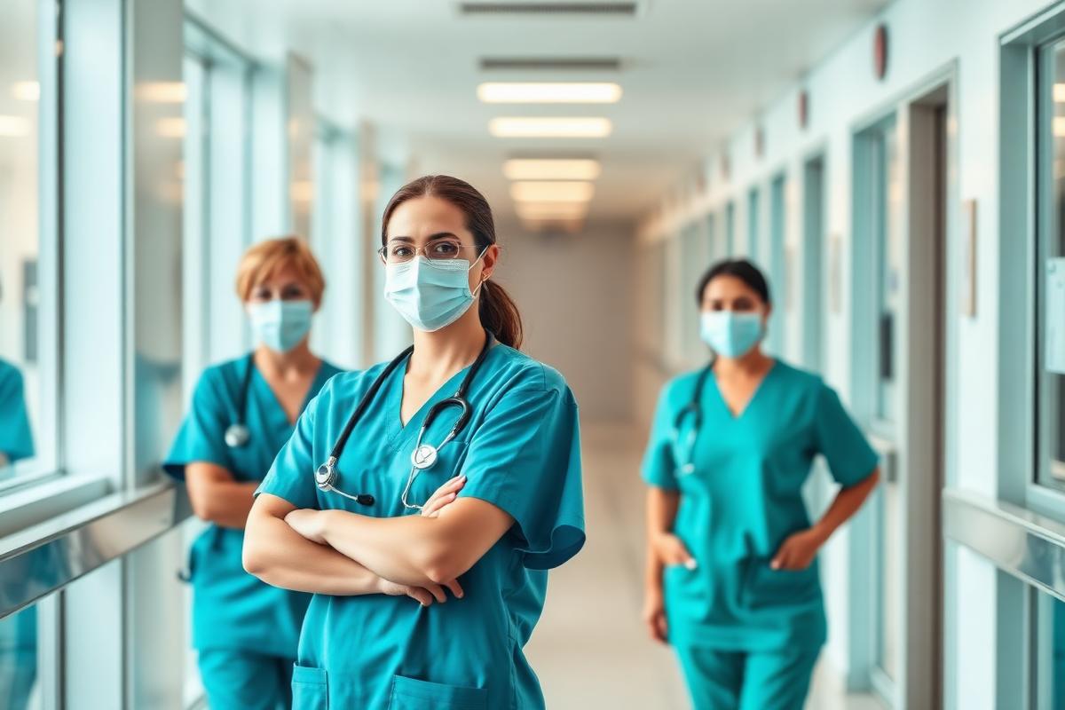Nurses and medical staff in a Gulf hospital