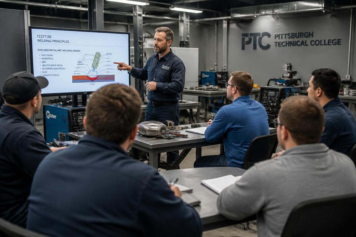 Professional technical skills training class with instructor
